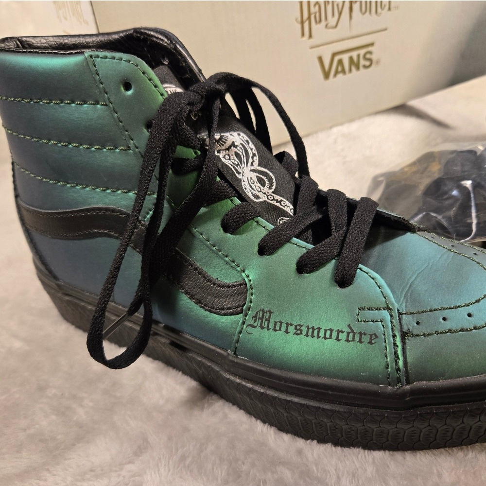 Harry Potter Vans Sk8-Hi Platform Slytherin Dark Arts Iridescent Green M 7 W 8.5